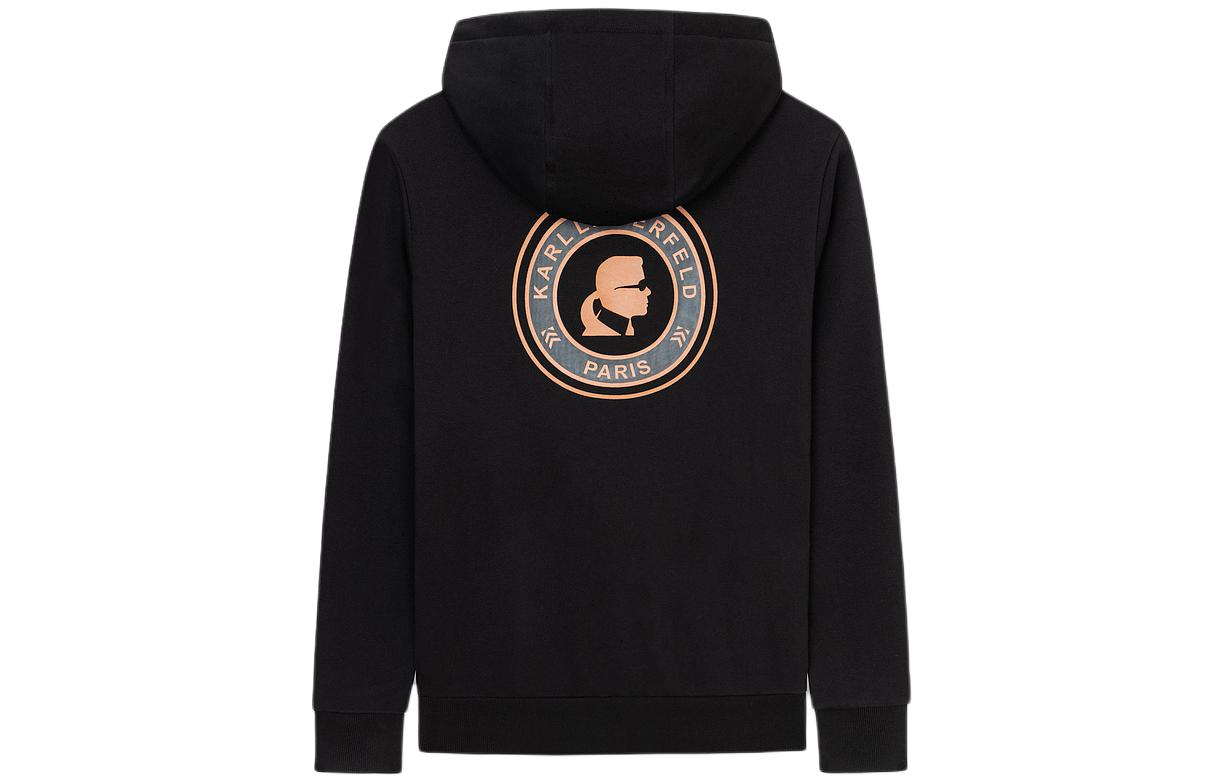 Lookbook 卡尔拉格斐黑色字母标志连帽衫套头卫衣 1K1960603060