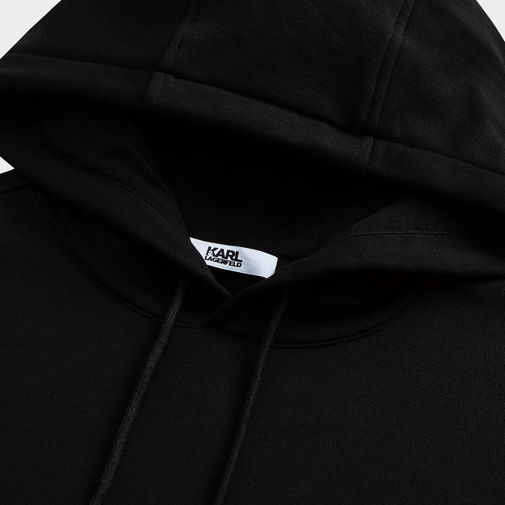 Shop 卡尔拉格斐黑色字母标志连帽衫套头卫衣 1K1960603060