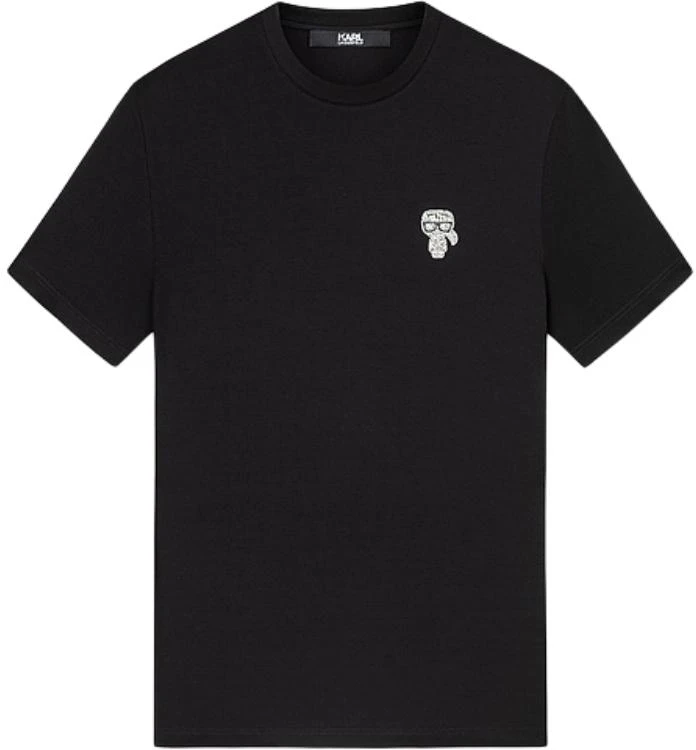 karl-lagerfeld-black-logo-beaded-short-sleeve-tee-casual-and-breathable-241-n1712-black