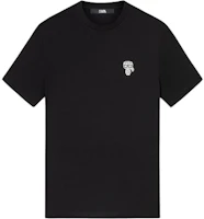 KARL LAGERFELD Black Logo Beaded Short Sleeve Tee - Casual & Breathable. 241N1712-BLACK KARL LAGERFELD Black Logo Beaded Short Sleeve Tee - Casual & Breathable. 241N1712-BLACK