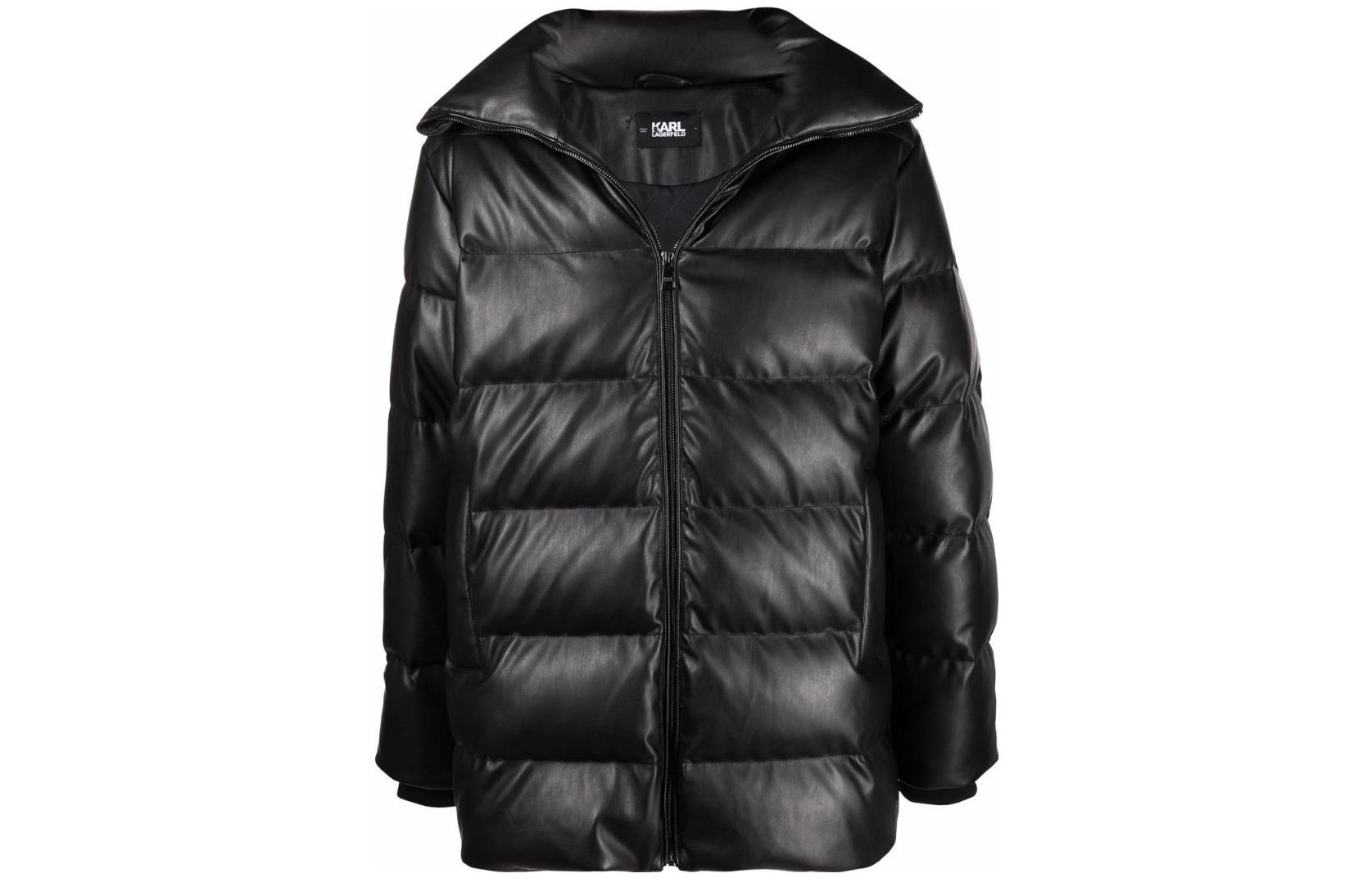 Karl Lagerfeld Black Logo Embroidered Casual Commuter Jacket Unisex 216M1582999999