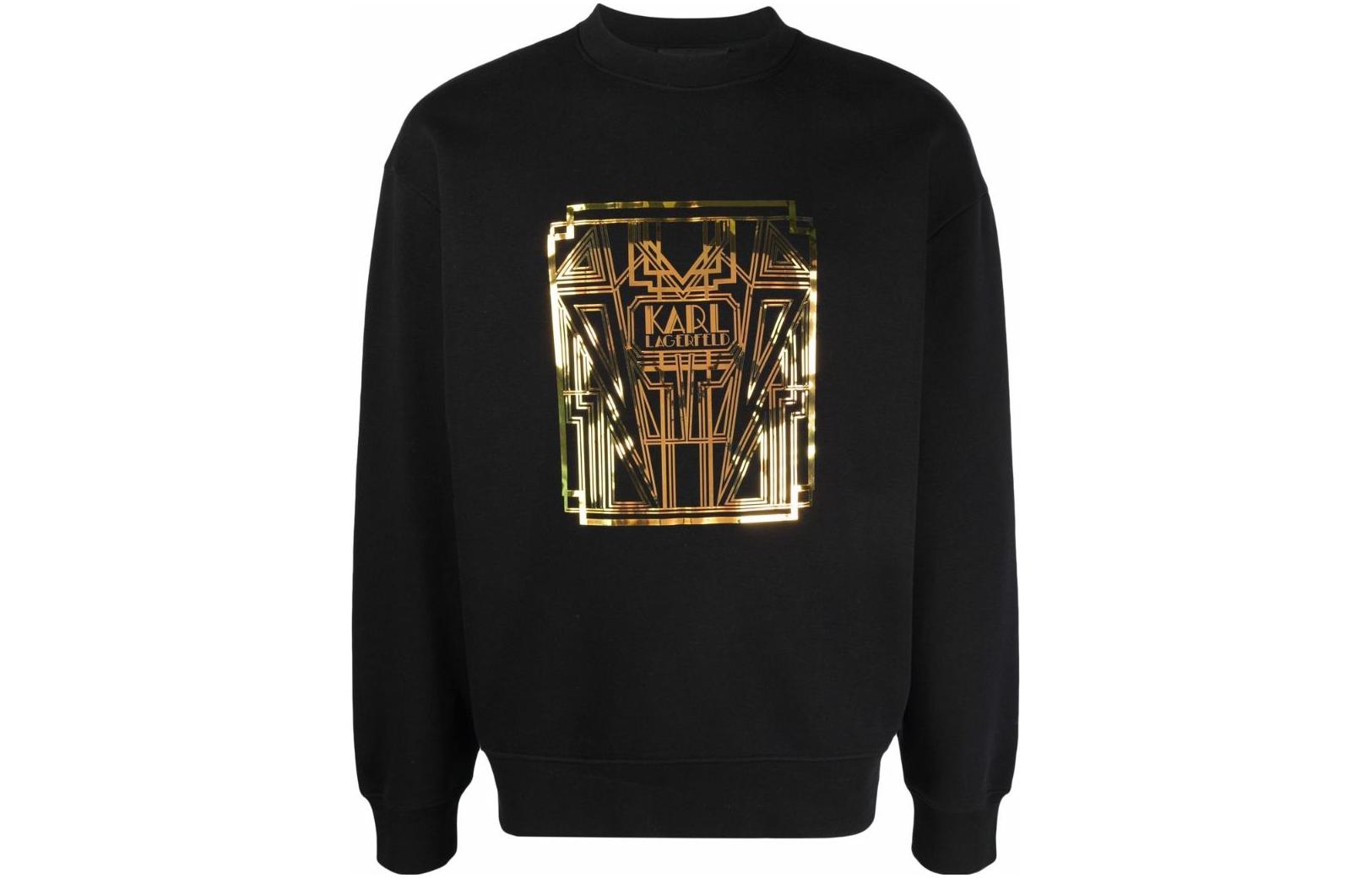 Karl Lagerfeld Black Logo Graphic Print Casual Sweatshirt 216M1881999999