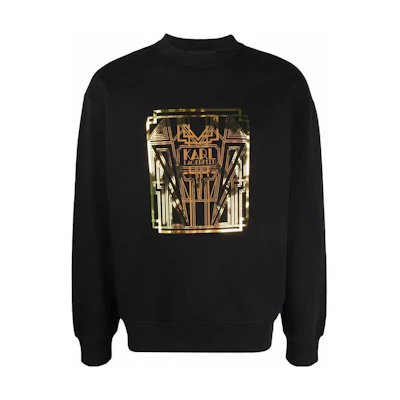 Karl Lagerfeld Black Logo Graphic Print Casual Sweatshirt 216M1881999999