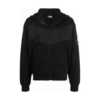 Karl Lagerfeld Black Logo Patchwork Graphic Long Sleeve Sweatshirt 220M1812999