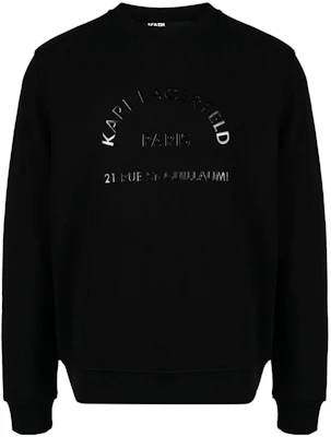 Karl Lagerfeld Black Long-Sleeve Sweatshirt with Embossed Logo Print 705043534910 Buy Karl Lagerfeld Black Long-Sleeve Sweatshirt with Embossed Logo Print 705043534910