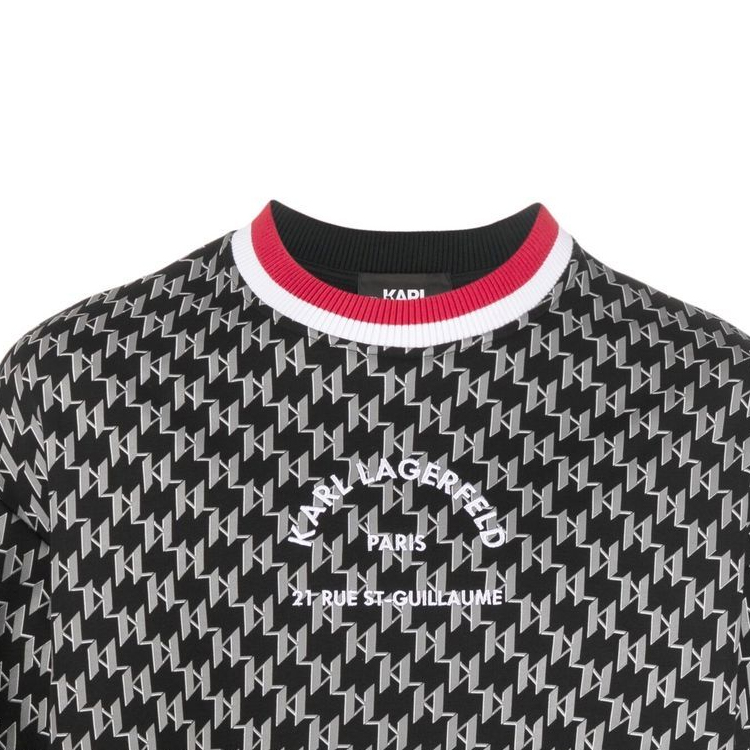 Shop 卡尔拉格斐黑色长袖Logo印花卫衣 225M1889996