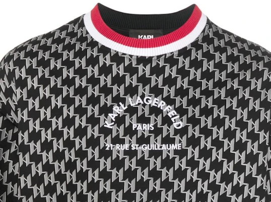 卡尔拉格斐黑色长袖Logo印花卫衣 225M1889996 Shop 卡尔拉格斐黑色长袖Logo印花卫衣 225M1889996