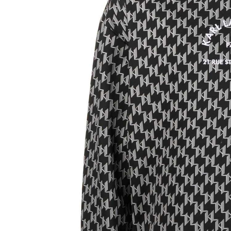 Sizing 卡尔拉格斐黑色长袖Logo印花卫衣 225M1889996