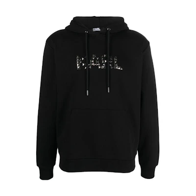 Karl Lagerfeld Black Long Sleeve Sweatshirt with Logo Stud Detail 705068534940