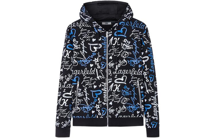 Karl Lagerfeld Black Outdoor Heart Print Long-Sleeve Jacket 1K1C10101358