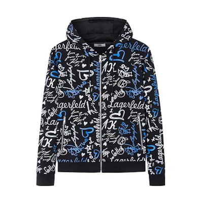 Karl Lagerfeld Black Outdoor Heart Print Long-Sleeve Jacket 1K1C10101358