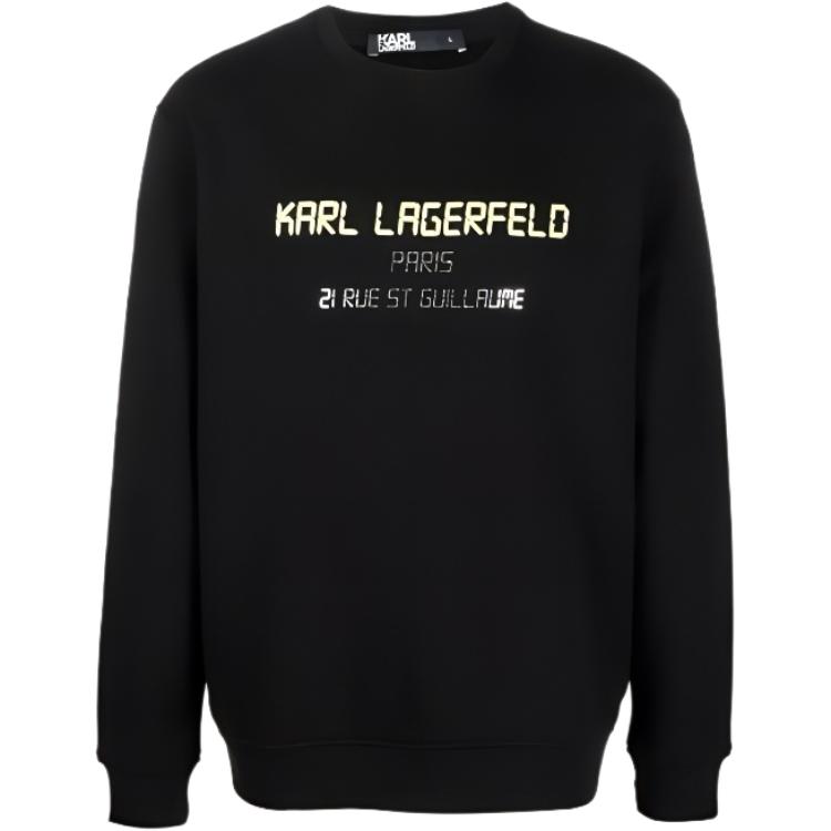 Karl Lagerfeld Black Pullover Sweatshirt with Letter Print 705085523910-990