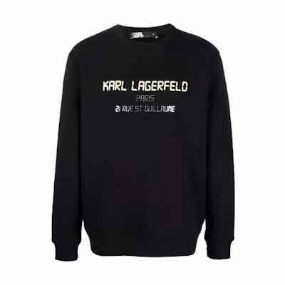 Karl Lagerfeld Black Pullover Sweatshirt with Letter Print 705085523910-990