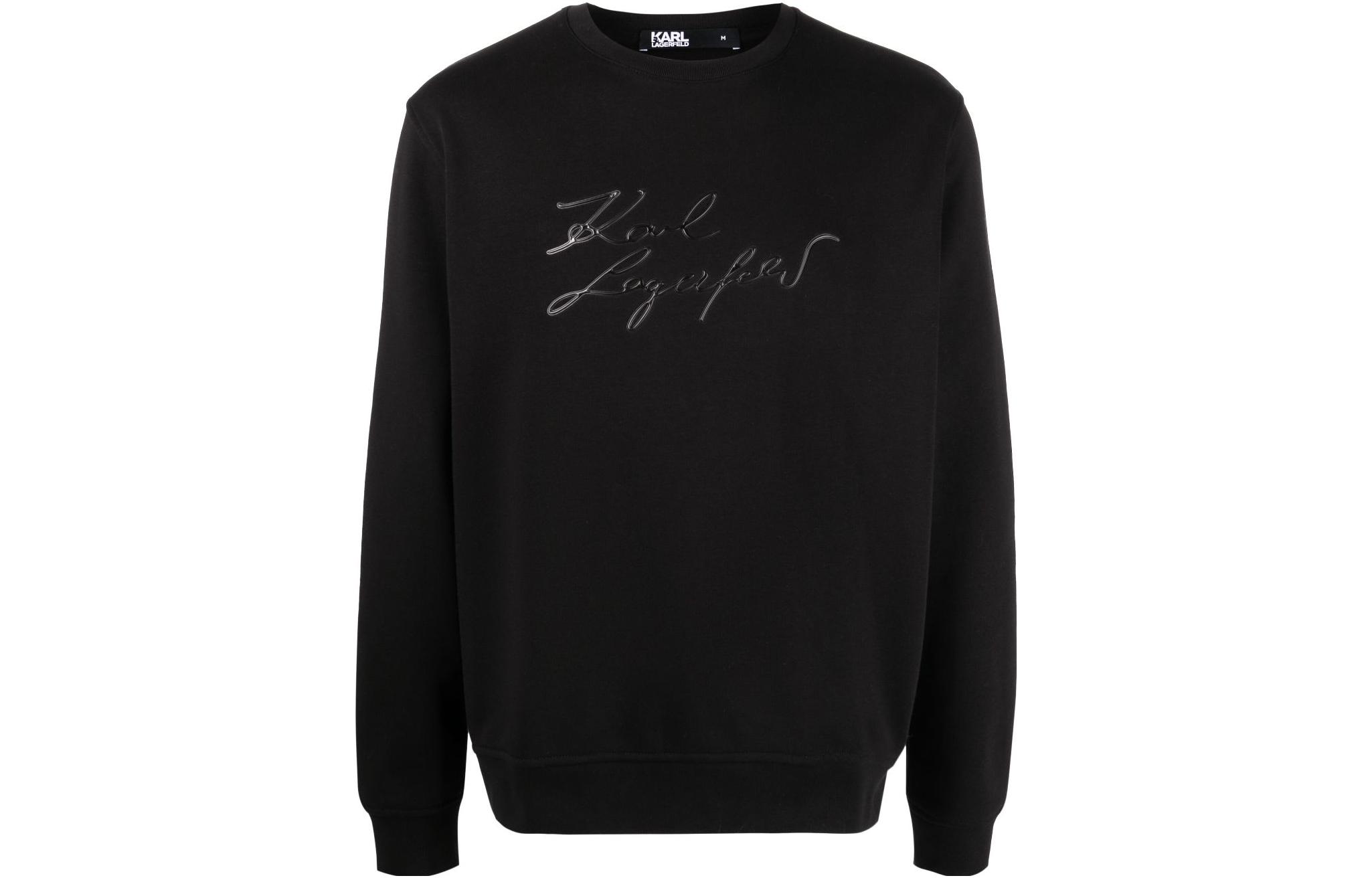 Karl Lagerfeld Black Pullover Sweatshirt with Logo Print 705403521900