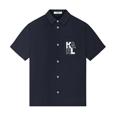 Karl Lagerfeld Black Short-Sleeve Jacket with Logo Letter Pattern 1K1D10101008