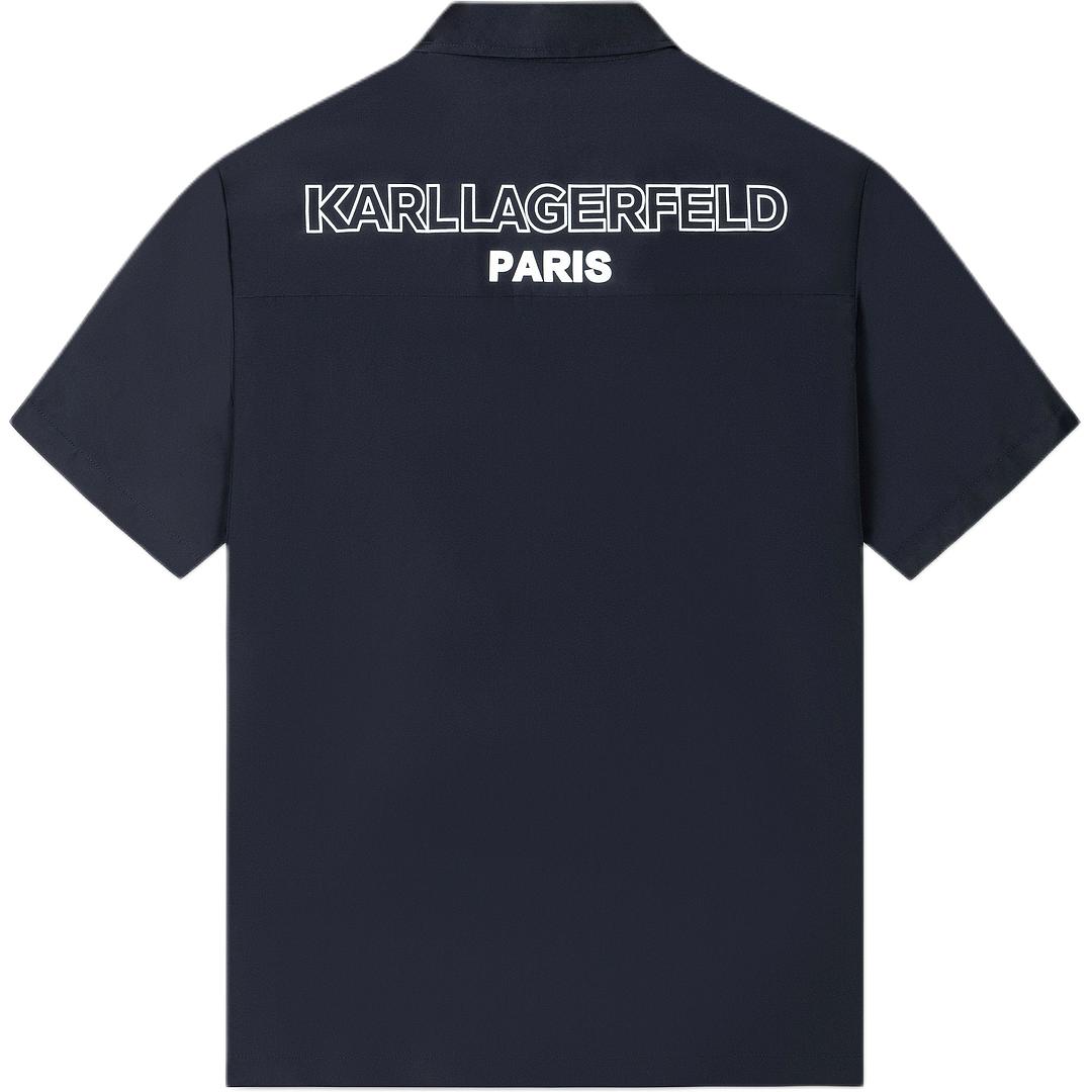 Lookbook 卡尔拉格斐黑色短袖夹克带徽标字母图案 1K1D10101008