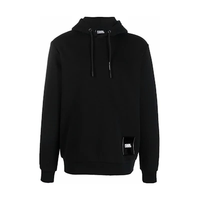 Karl Lagerfeld Black Solid Logo Hoodie KL210202990
