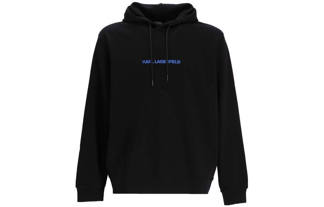 Karl Lagerfeld Black Solid Logo Loose Fit Hoodie 705407523900-996