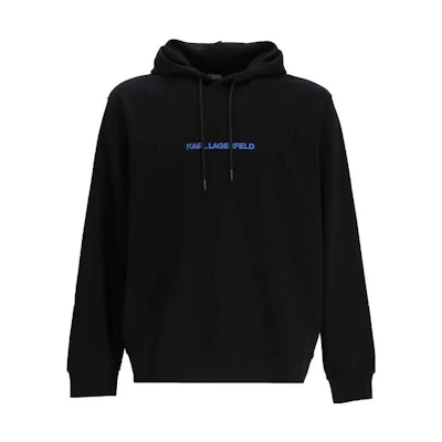 Karl Lagerfeld Black Solid Logo Loose Fit Hoodie 705407523900-996