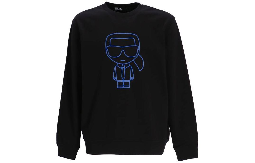 Karl Lagerfeld Black Sweatshirt with Cartoon Logo Print 705406523900996