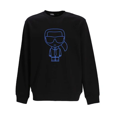 Karl Lagerfeld Black Sweatshirt with Cartoon Logo Print 705406523900996