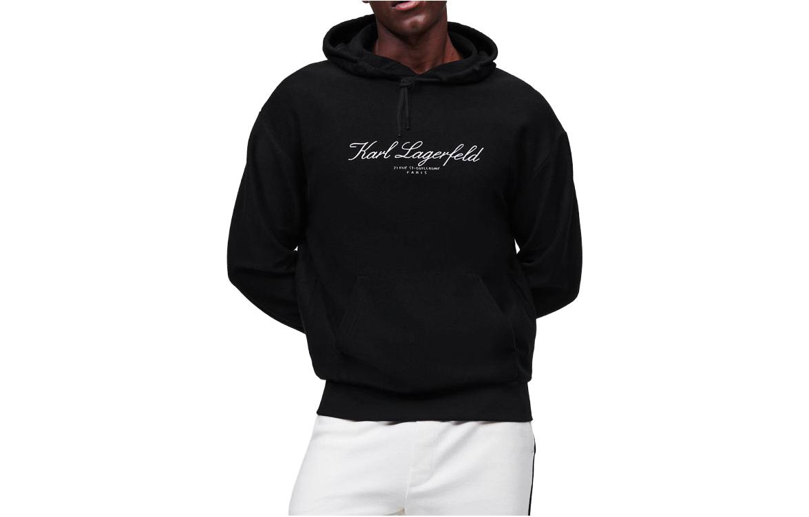 Karl Lagerfeld Black Sweatshirt with Logo Letter Print 231M1810999