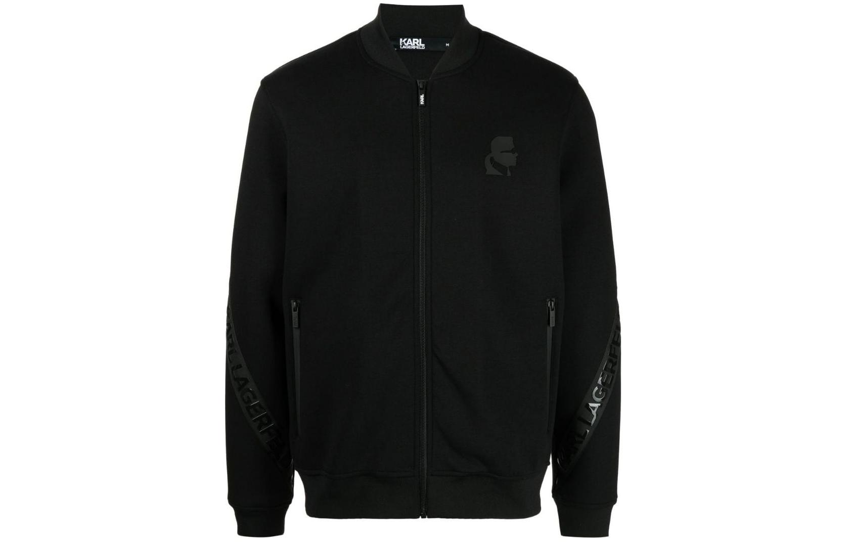 Karl Lagerfeld Black Urban Street Letter Print Bomber Jacket 7050350524903