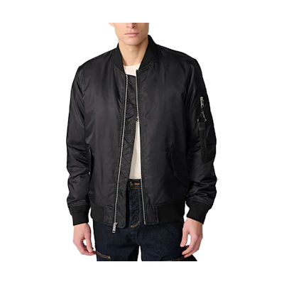 Karl Lagerfeld Black Urban Street Logo Embroidered Zip-Up Jacket LM3J4987