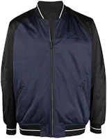 Karl Lagerfeld Blue Colorblock Varsity Bomber Jacket 505080521550 Karl Lagerfeld Blue Colorblock Varsity Bomber Jacket 505080521550
