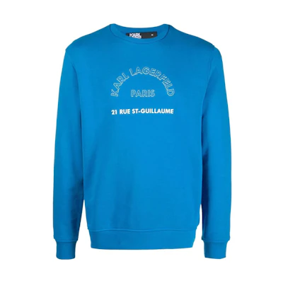 Karl Lagerfeld Blue Crewneck Sweatshirt with Chest Lettering 705420524910650