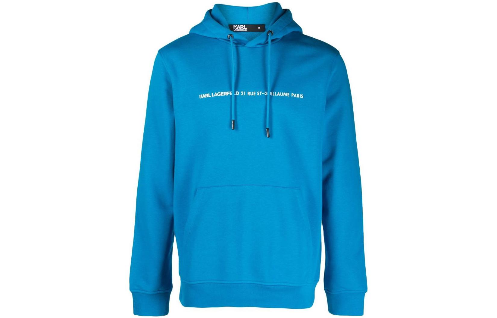 Karl Lagerfeld Blue Hoodie with Letter Print Design 705030524910640