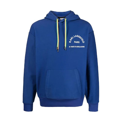 Karl Lagerfeld Blue Hoodie with Logo Letter Print Design 235M1810658