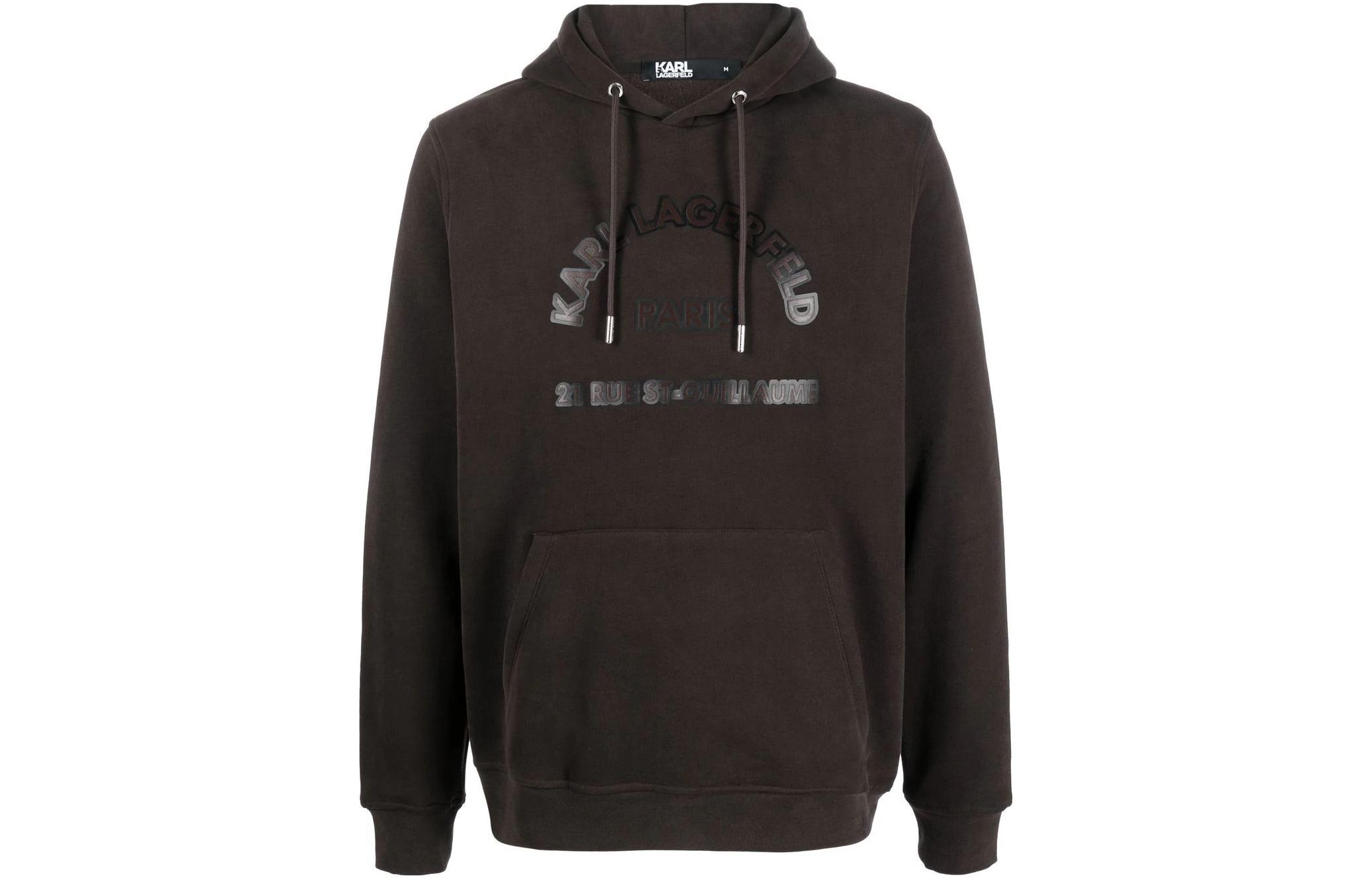 Karl Lagerfeld Brown Hoodie with Logo Embroidery 705014524906470
