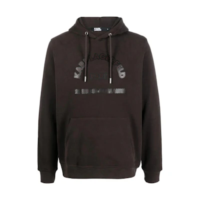 Karl Lagerfeld Brown Hoodie with Logo Embroidery 705014524906470