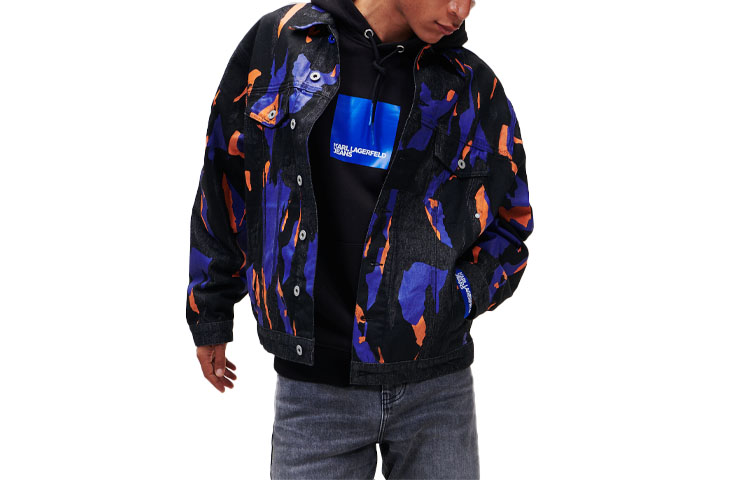 Karl Lagerfeld Camouflage Button-Up Jacket with All-Over Print 231D1450113
