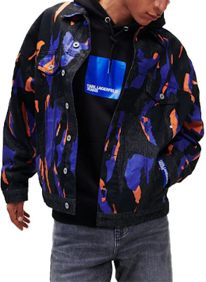 Karl Lagerfeld Camouflage Button-Up Jacket with All-Over Print 231D1450113 Buy Karl Lagerfeld Camouflage Button-Up Jacket with All-Over Print 231D1450113