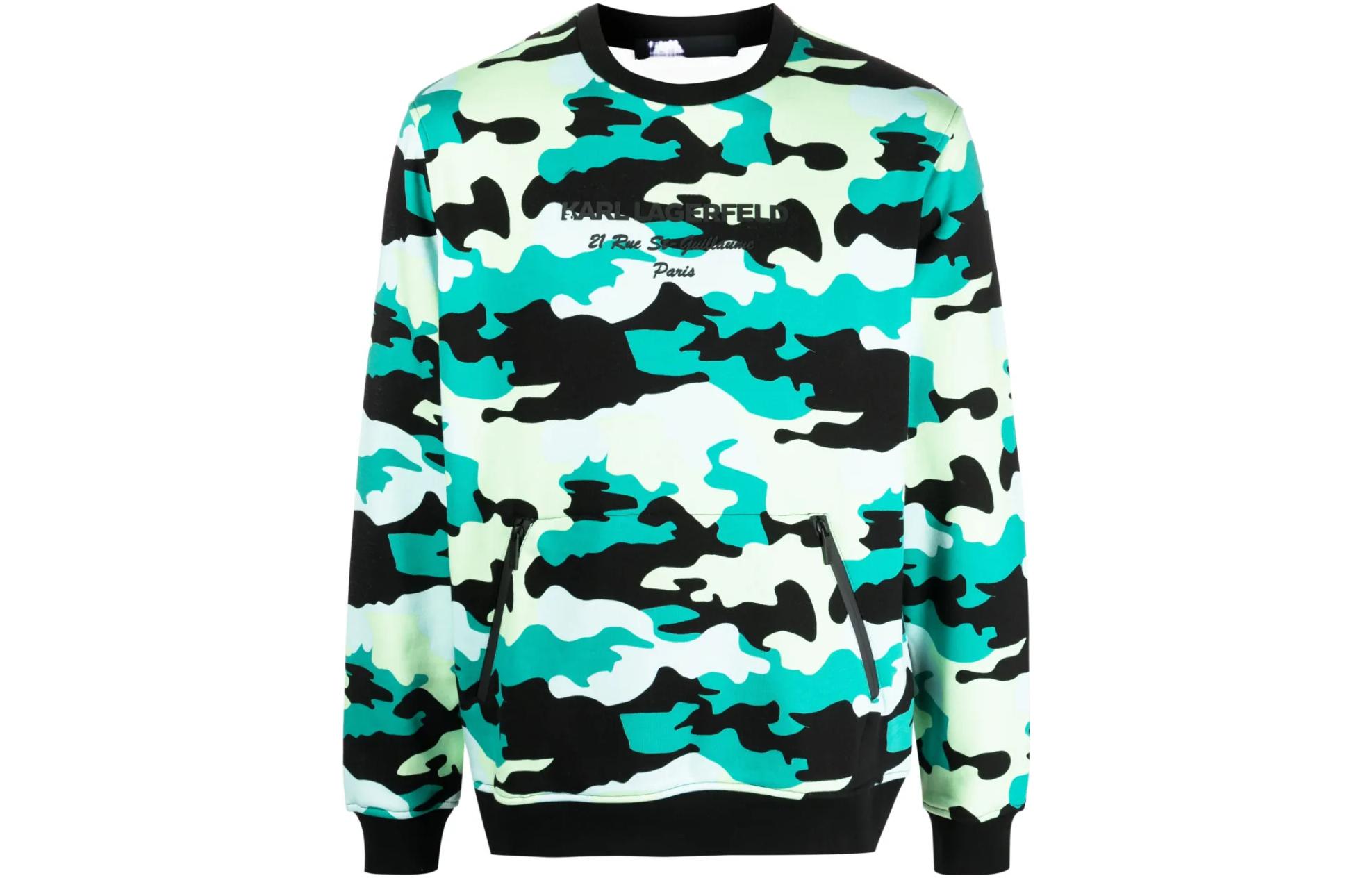 Karl Lagerfeld Camouflage Print Crewneck Sweatshirt - Camo 705009532900