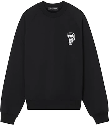 卡爾拉格斐 卡通印花寬版圓領長袖黑色衛衣 1K1D50603806-BLACK Buy 卡爾拉格斐 卡通印花寬版圓領長袖黑色衛衣 1K1D50603806-BLACK