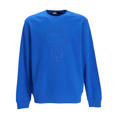 Karl Lagerfeld Cartoon Logo Print Crewneck Sweatshirt Blue - 705406523900-660