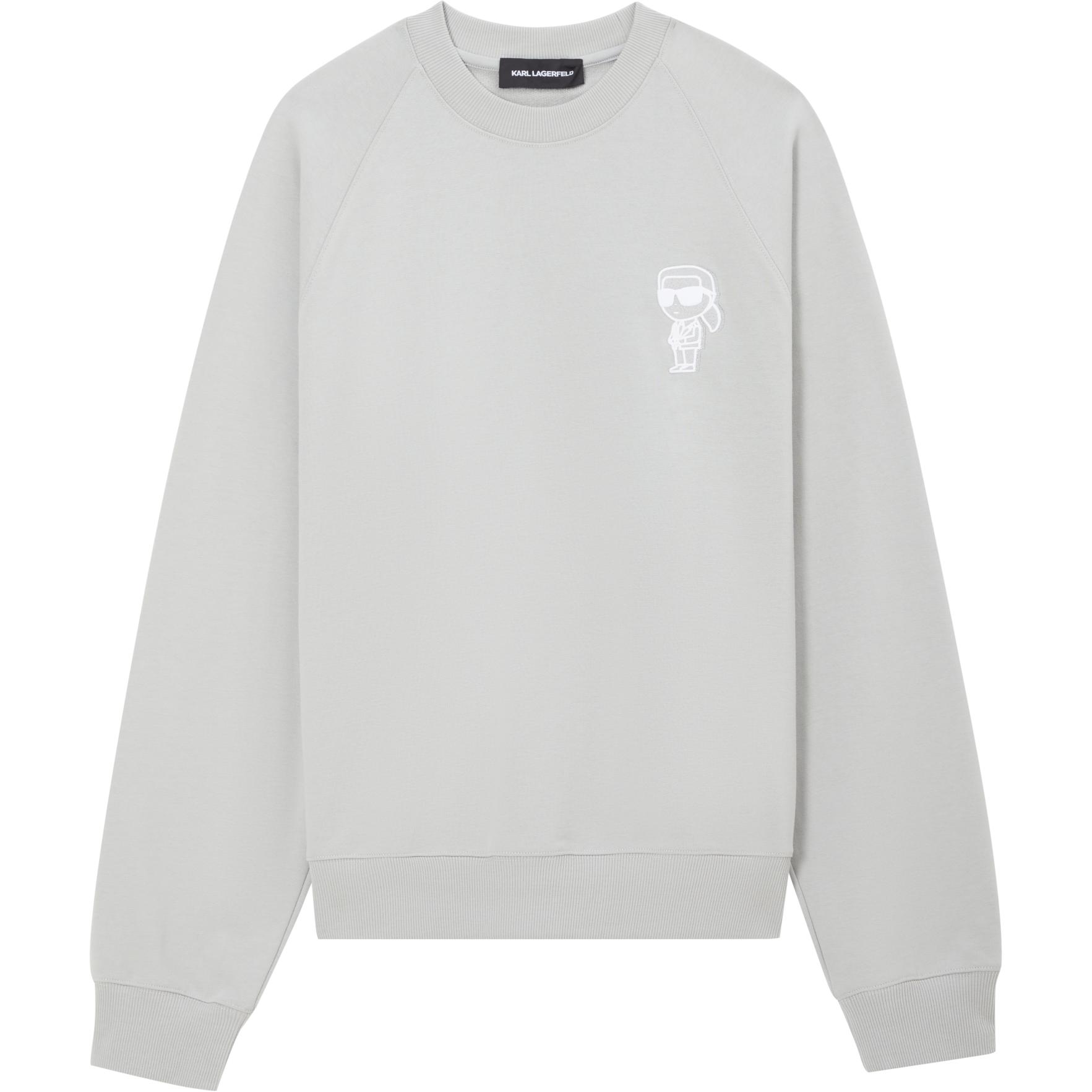 Karl Lagerfeld Cartoon Print Crewneck Loose Sweatshirt Men’s Light Grey 1K1D50603806-LIGHTGREY