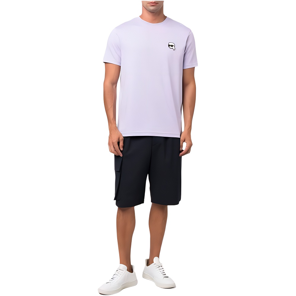 KARL LAGERFELD Casual Purple Relaxed Fit Crewneck Short-Sleeve T-Shirt 230M1702066