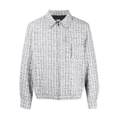 Karl Lagerfeld Colorblock Knit Bomber Jacket Men’s Multicolor 235M1402998