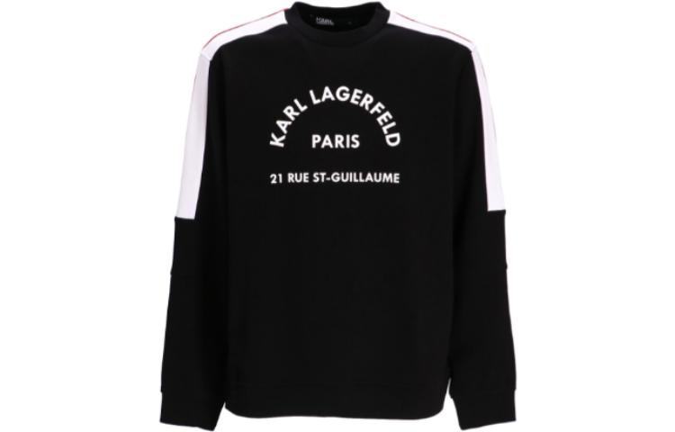 Karl Lagerfeld Colorblock Letter Crewneck Sweatshirt Black 705433532900990