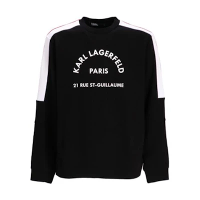 Karl Lagerfeld Colorblock Letter Crewneck Sweatshirt Black 705433532900990