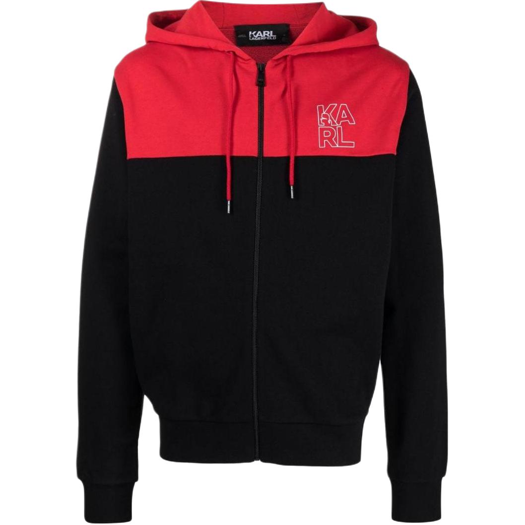 Karl Lagerfeld Colorblock Logo Embroidered Sweatshirt Black 22WM1800999