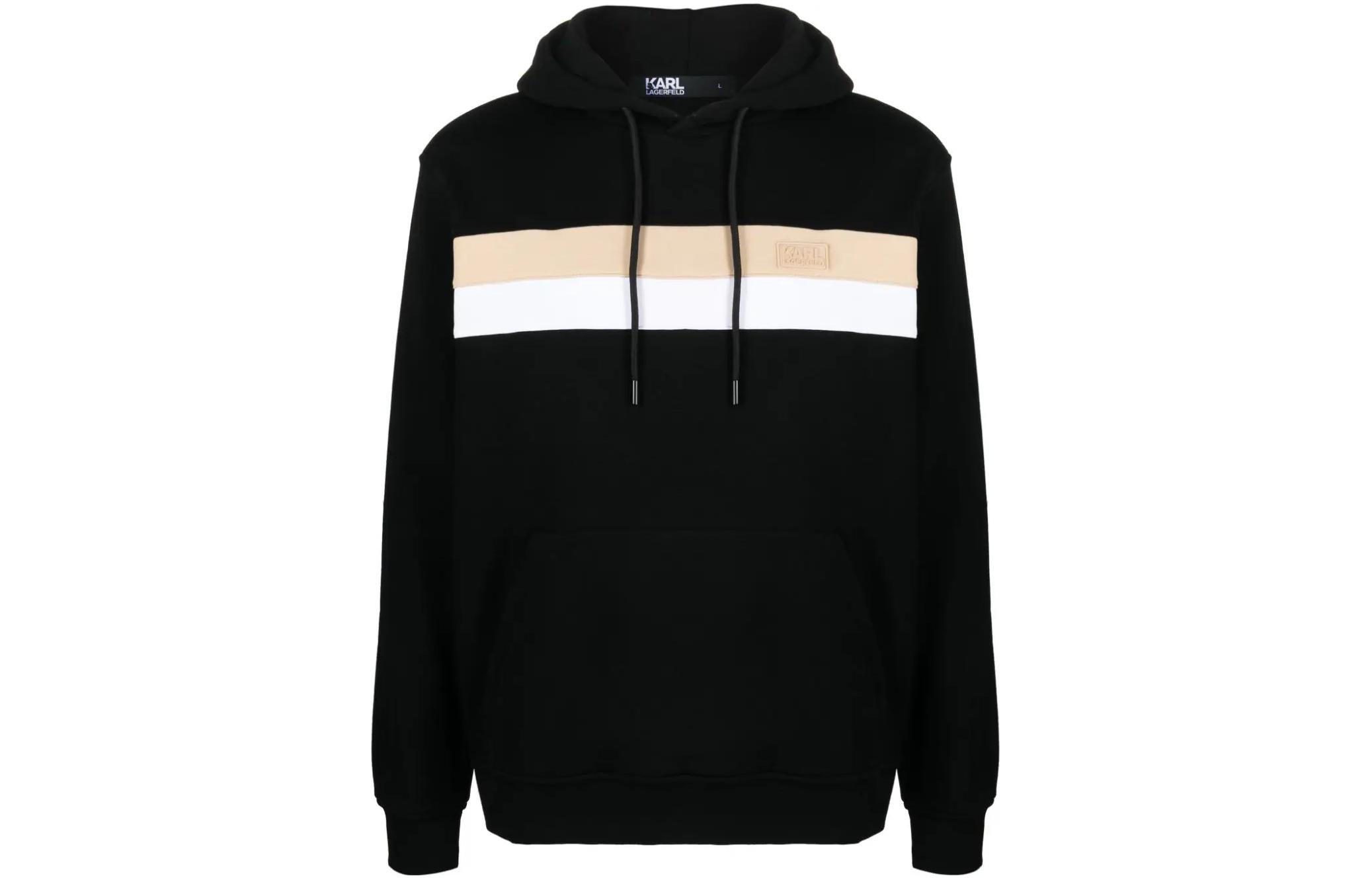 Karl Lagerfeld Colorblock Logo Hoodie Black 705413533910
