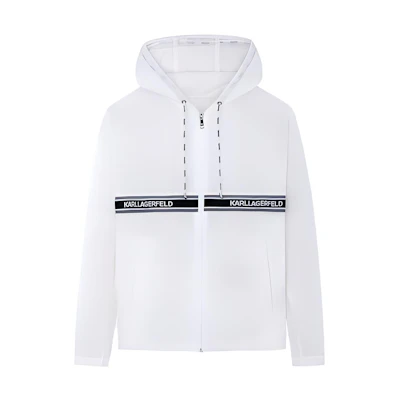 Karl Lagerfeld Colorblock Logo Print Hoodie Jacket - Urban Street Style 1K1B10101162
