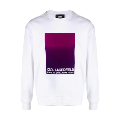 Karl Lagerfeld Crewneck Letter Print Sweatshirt White 230M1883100