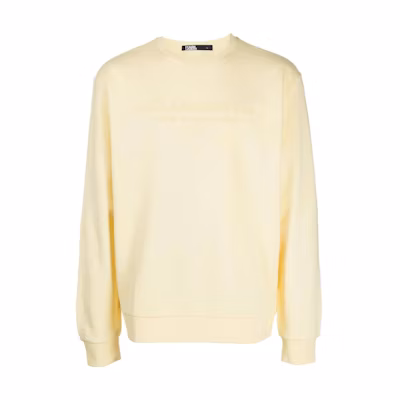 Karl Lagerfeld Embossed Logo Crewneck Sweatshirt Pastel Yellow 705004521900100