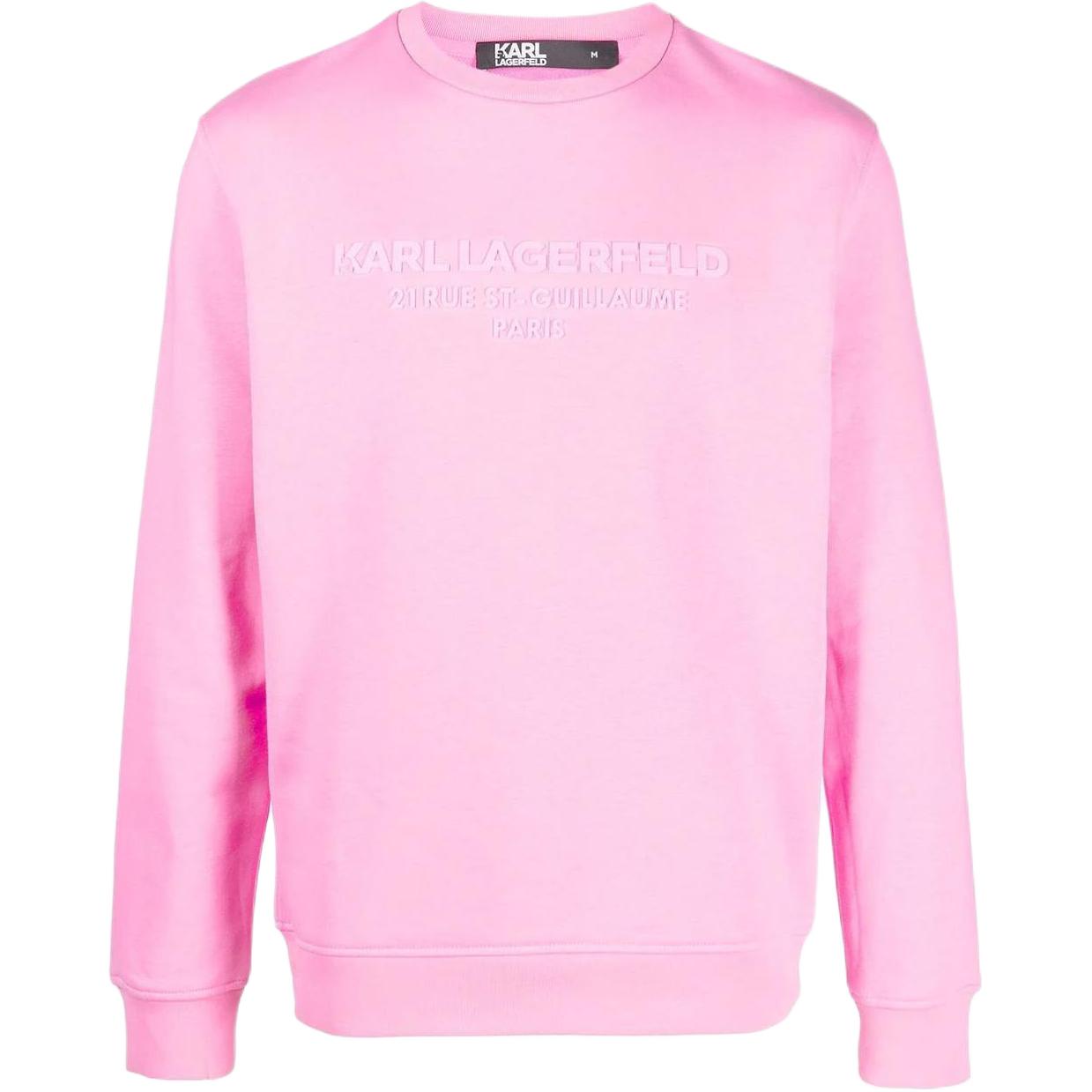 Karl Lagerfeld Embossed Logo Crewneck Sweatshirt Pink () 7050330524910